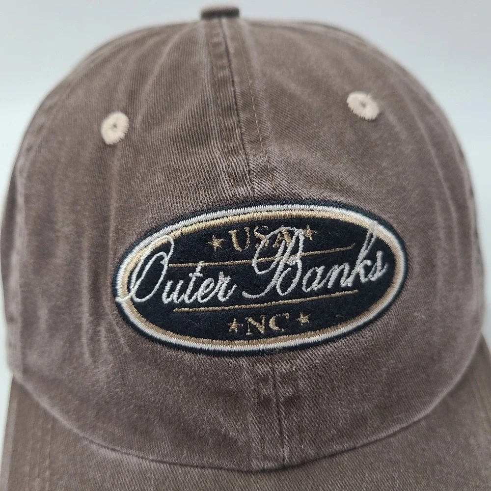 Outer Banks Hat Strapback Ahead Brown North Carolina Souvenir Casual Logo Men